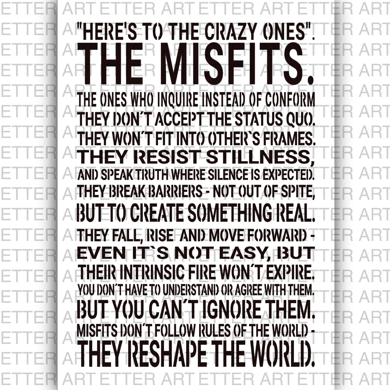 STATEMENT - THE MISFITS (EN) - 21,0 x 29,7 cm